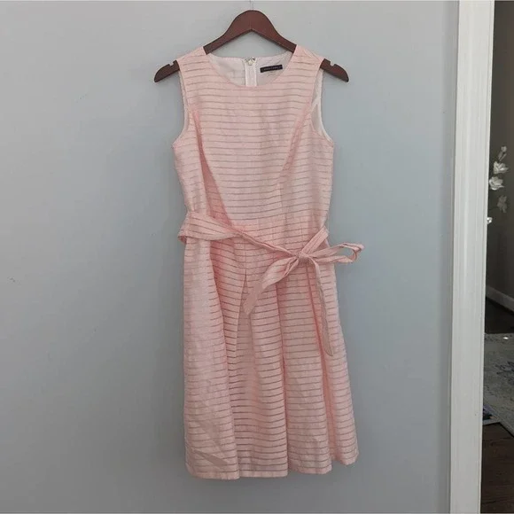 Tommy Hilfiger Pale Pink Ribbon Dress Size 6 Aline Spring Easter - Picture 2 of 6
